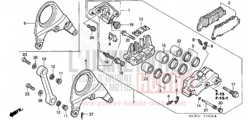 ETRIER DE FREIN ARRIERE VFR800A3 de 2003